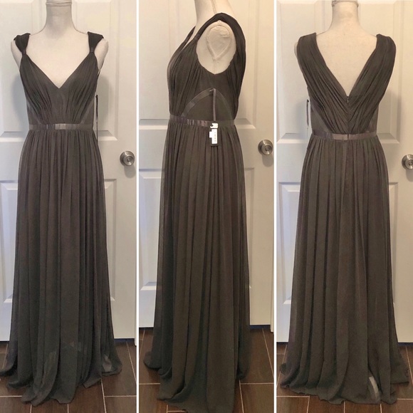 Vera Wang Dresses & Skirts - Vera Wang Gray Empire Dress fully lined Sz 6